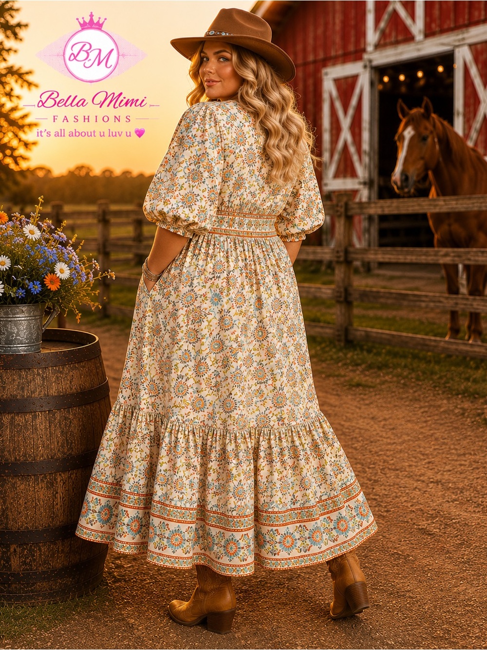 NWT LEA Floral Maxi Dress in Cream and Orange Blue 3X BRB SL 6
π»ππ»ππ» - Picture 2 of 6